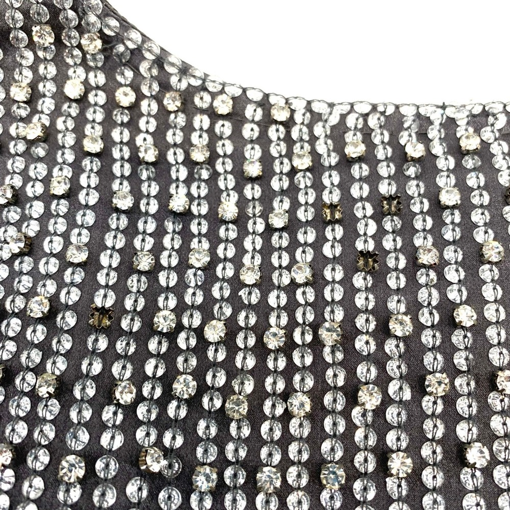 Haute Hippie Womens Gray Silk Sequin Crystal Embellished Cropped Bolero Vest M - Picture 12 of 12